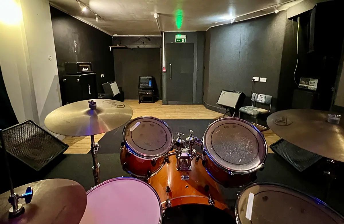 a view of a large room three